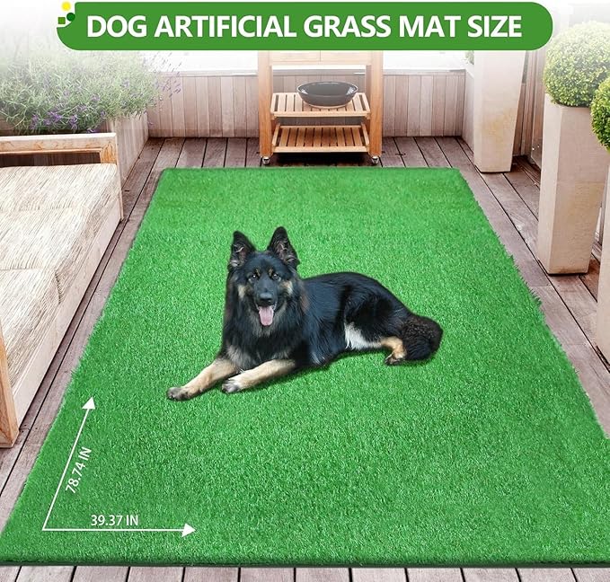 Artificial Grass Rug Turf for Dogs Indoor Outdoor Fake Grass for Dogs Potty Training Area Patio Lawn Decoration