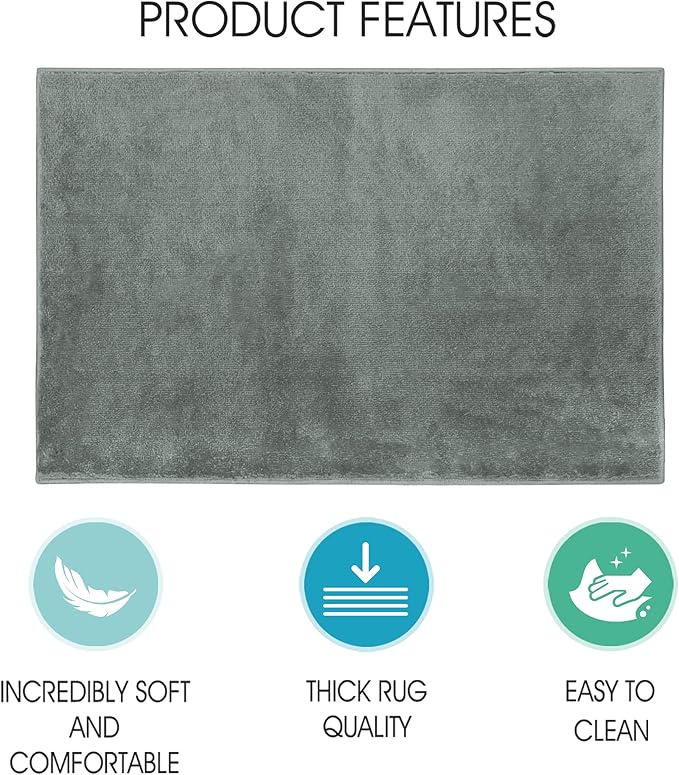 SussexHome Pets Cat and Dog Litter Mat for Litter Box - Washable Soft Cat and Dog Feeding Mat - Paws-Kind Slip Resistant Place Mat - 2' x 3'