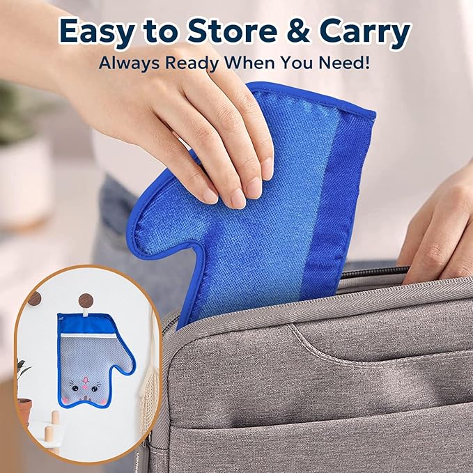 Pet Hair Removal Glove - Electrostatic Magic Pet Hair Remover, Portable & Reusable Dog & Cat Fur Remover Tool for Clothes, Couch, Furniture, Carpet, and Car Seats,1 PCS