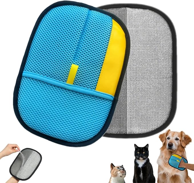 2-Pack Pet Hair Removal Gloves for Cats & Dogs, Reusable Electrostatic Pet Hair Remover Gloves for Furniture, Couch, Clothing & Car Seats