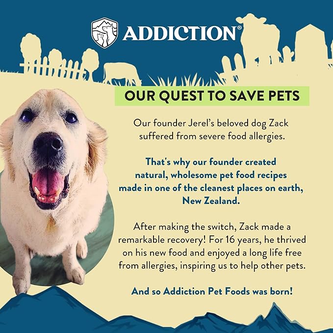 Addiction Steakhouse Beef & Zucchini Air-Dried Grain-Free Dog Food – Complete Meal or Topper with Natural Ingredients for Digestive and Skin & Coat Health, 2lb