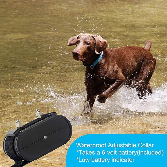 Electronic Dog Fence, Remote Dog Training Shock Collar & In-ground Pet Boundary Containment System, Covers up to 1/2 Acre, Waterproof Tone / Static Correction, Pet Fence for Stubborn Dogs,for1dog