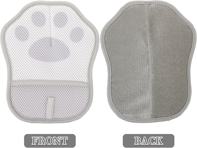 SUPVOX 3pcs Pet Hair Removal Grooming Gloves Static Hair Catcher Reusable for Shedding Bathing Cats and Dogs Gray Electrostatic Cleaning Mitts