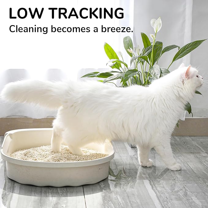 FUKUMARU Tofu Cat Litter - Corn Starch Blend, Flushable & Dust-Free, Quick Clumping, Superior Odor Control, Unscented, All-Natural, Low Tracking Pellets, Lightweight, 24 LBS (4 Packs)