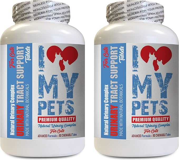 I LOVE MY PETS LLC Urinary Tract Infection in Cats - CAT Urinary Tract Support - Natural Complex - Premium - cat Bladder - 180 Treats (2 Bottles)