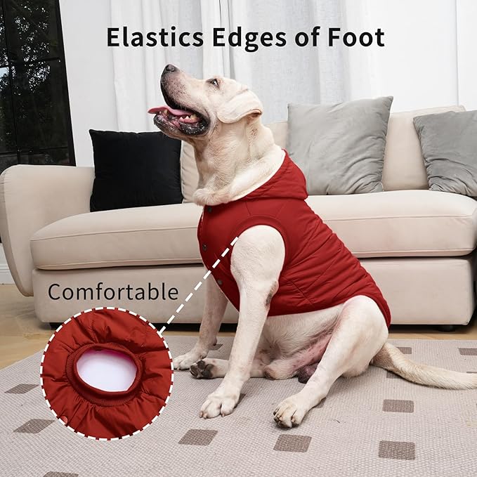 Dog Hoodie in Winter for Medium Dogs Jacket Pet Coats with Hooded, Red L