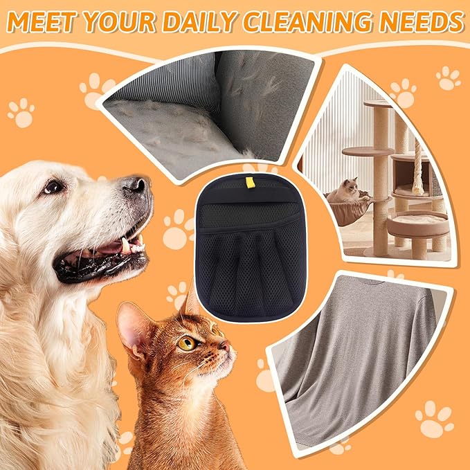 DIANA'S DREAM Pet Hair Removal Glove for Cats & Dogs, Electrostatic Pet Hair Remover, Reusable Cat Grooming Gloves for Hair Removal, Remove Fur from Clothing Furniture Car Seats (1PC)