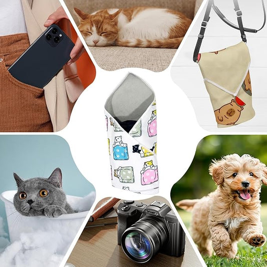 Cat Wrap for Grooming - Self-Adherent Adjustable Blanket Fabric to Wrap Cat, Cat Swaddle Wrap for Nail Trimming | Cat Burrito Wrap, Multifunctional Anti-Escape Bag, Cat Control Mat for Clip Nails