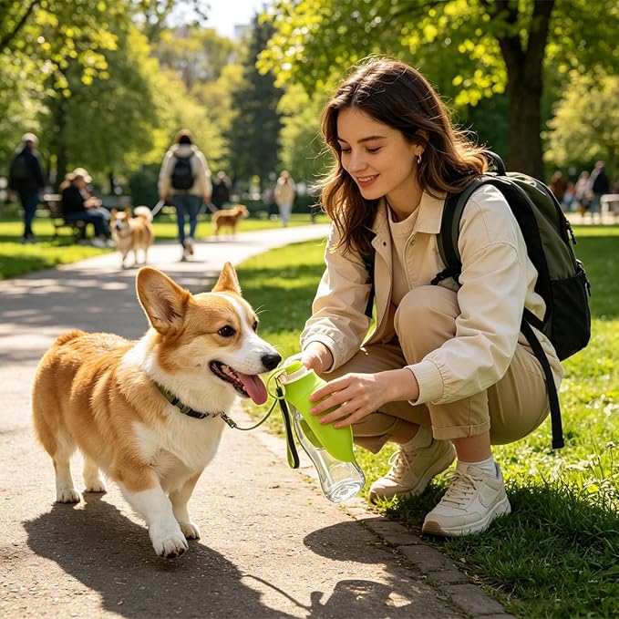 Pet Water Bottle, Leaf Shape Tool, 9.1x3.2 Inches Kitten Aid, Professional Portable Device with Easy Grip, Compact Supply with Daily Use, Home Accessories for Travel Hiking Walking Park Picnic Puppy