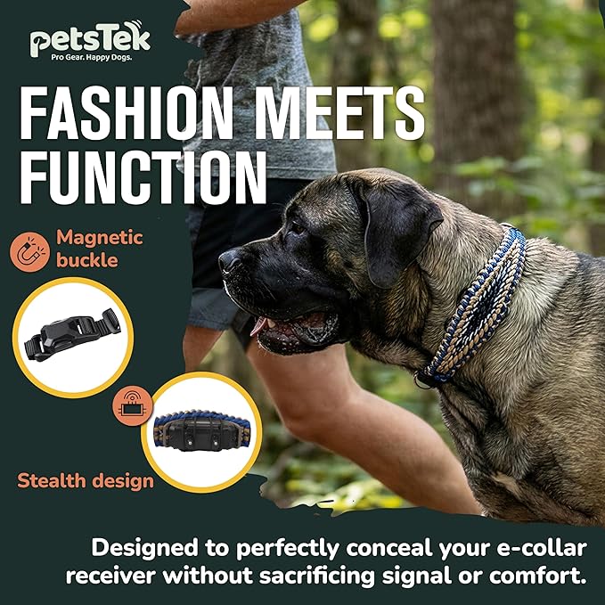 E-Collar Cover - For Large Dogs with 22-25" Neck Size - Adjustable Nylon Cord, Quick Release Buckle, Heavy Duty Loop Strap Compatible with Dogtra, Educator, SportDog, Garmin, Bousnic, Jugbow (Riviera)