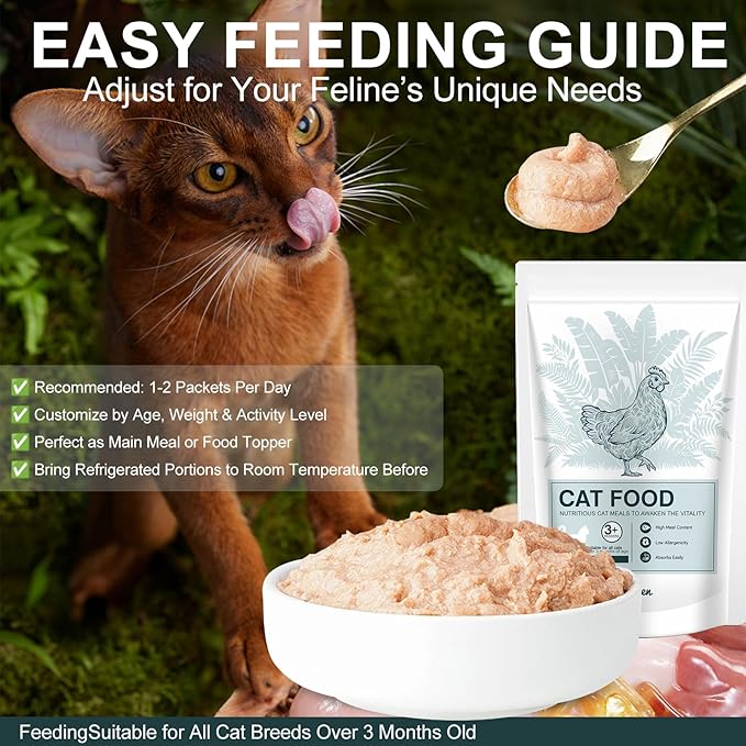 Chicken Stew for Cats Creamy Cups, Side Dish/Topper with Vitamin E, Chickens Recipe Wet Cat Food, Wet Cat Food Pate