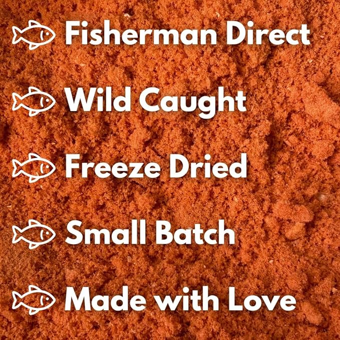 Salmon Sprinkles, Dog and Cat Food Topper, Sockeye Salmon, Freeze-Dried, Omega-3 Rich, Single Ingredient, Grain-Free, Made in USA
