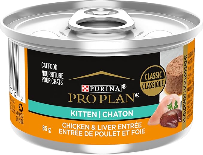 Purina Pro Plan Pate,High Protein Wet Kitten Food,Development Chicken & Liver Entree - 3 oz. Pull-Top Cans,(Pack of 48)