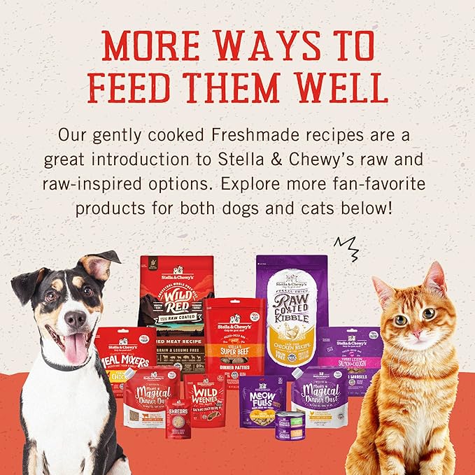 Stella & Chewy's FreshMade Frozen Fresh Grain-Free Meat-a-Palooza Dog Food, 16-oz pouch (Pack of 4)