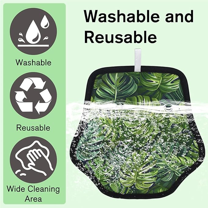 Reusable Pet Hair Removal Glove Lush Palm Leaves Magic Brush for Cat & Dog Hair Remover for Car, Sofa, Bedding, Clothes - 9x9 Mitt Washable