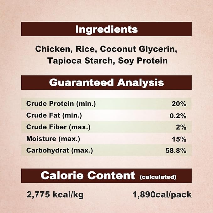 A Freschi srl Chicken Dog Treats, All Natural, Healthy & Easily Digestible, Low-Fat Puppy Chews, Human Grade Training & Rewards Dog Snacks, Rice Sticks, 24 oz Pack