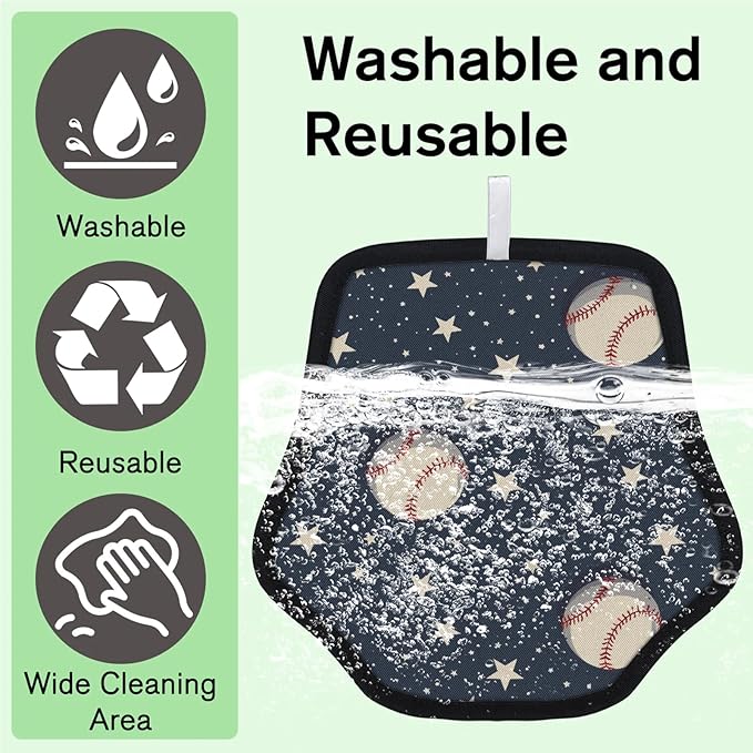 Reusable Pet Hair Removal Glove Star Sport Baseball Magic Brush for Cat & Dog Hair Remover for Car, Sofa, Bedding, Clothes - 9x9 Mitt Washable
