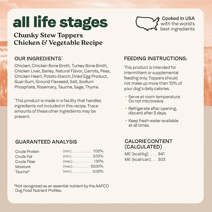 Canidae All Life Stages Wet Dog Food, Chunky Stew Toppers, Beef & Vegetable Recipe, 12.7 oz. (Case of 6)