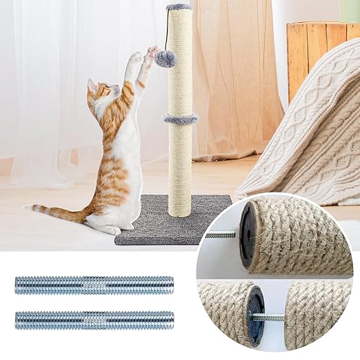 Cat Scratching Post Replacement Screws, M10 and M8 Screws for Cat Scratching Post with Allen Wrench 4PCS Threaded Bolt and 4PCS Screw (17 pcs)