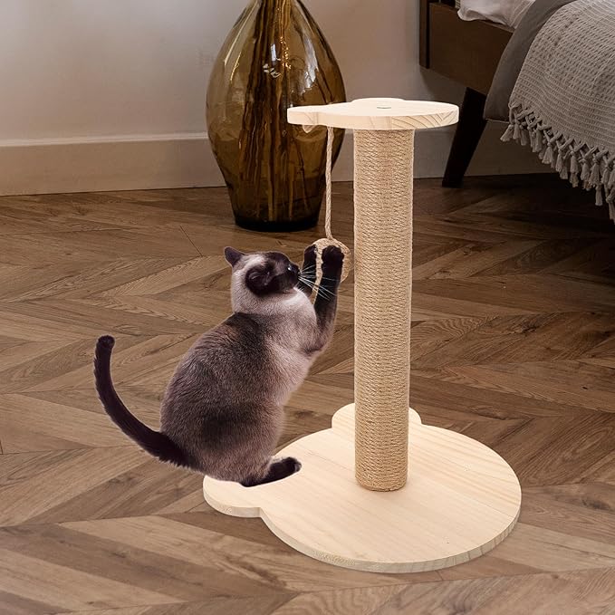 BESPORTBLE Sisal Cat Scratching Post and Vertical Cat Climber with Wear-Resistant Pole for Indoor Kitten Play and Exercise