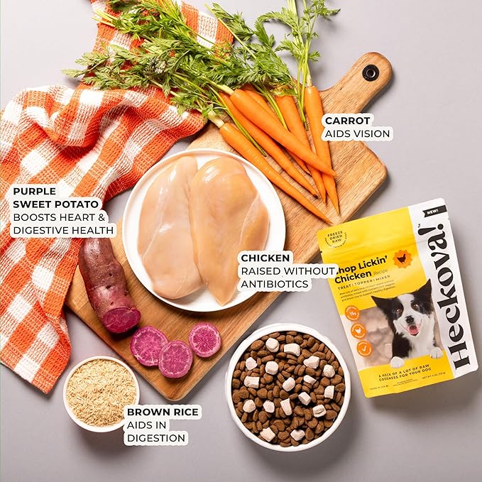 Chop Lickin’ Chicken - Dog Treats Freeze Dried Chicken, Complete Meal & Topper, Real Cuts for Training - High Protein (21g Per Cup) Training Treats for Dogs, Made in The USA, 4oz Bag
