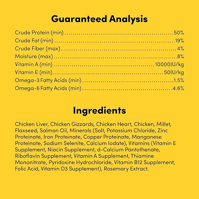 Raw100 Freeze-Dried Chicken Organs Dog Food, Meal or Mixer, High Protein, Complete and Balanced, No Corn or Wheat,13oz