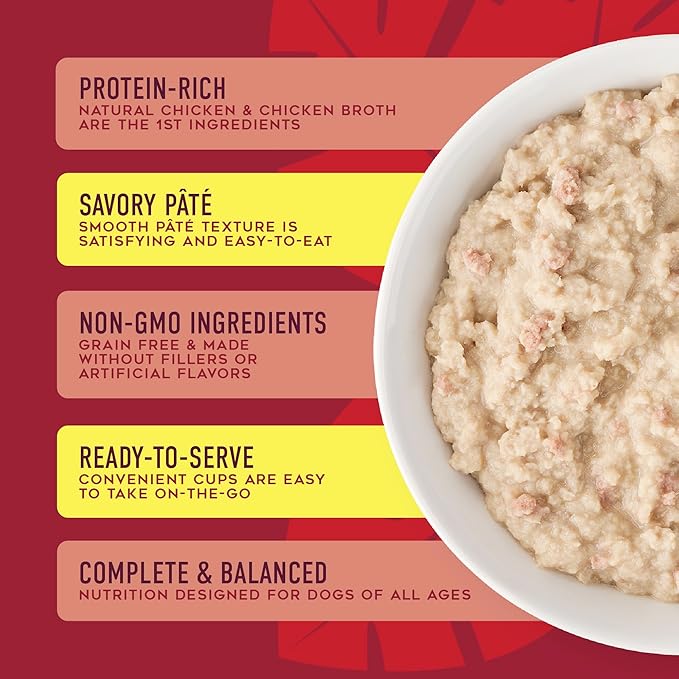Tiki Dog Pate Wet Cat Food, Chicken, Beef & Beef Liver, 3 oz. Cup (4 Count)