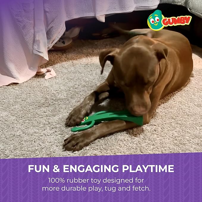 Multipet Gumby Latex Dog Toy - Squeaky Toy for All Dogs - Easy-to-Clean Dog Squeaky Toys - for Cuddling, Chewing & Playing - Cute Pet Toy (9", Green)
