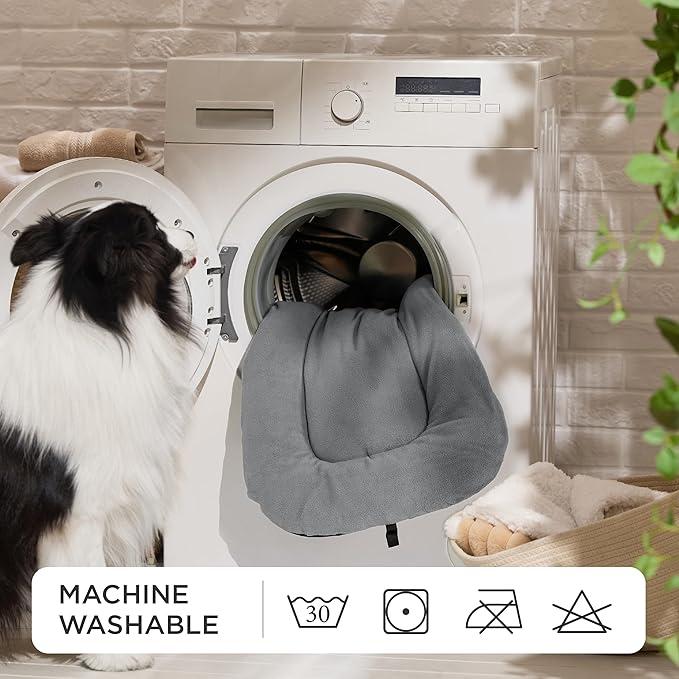Bedsure Washable Dog Crate Pad for Medium Dogs, Anti-Slip Puppy Kennel Dog Bed for Crate - Ultra Soft Fleece Flat Thin Pet Mat (Not Chew Proof), Light Grey 29"x18"