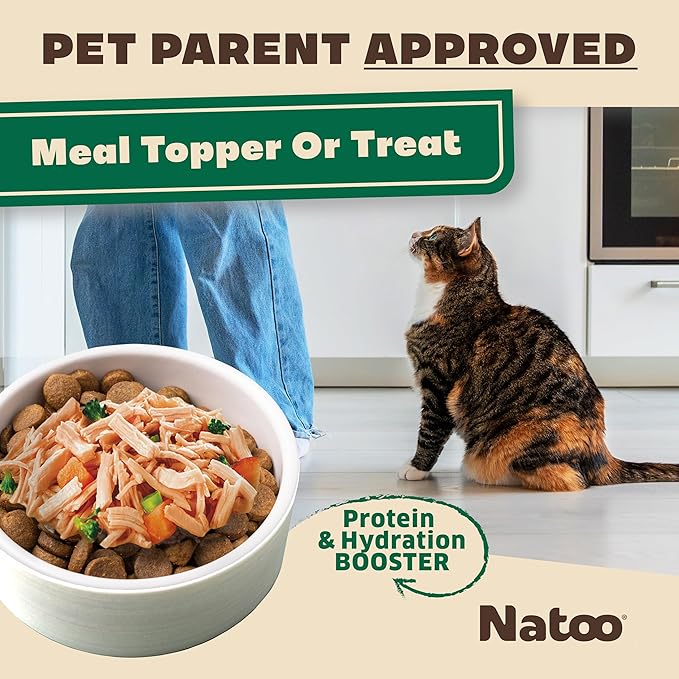 NATOO Cat Food Topper & Soft Treat Variety, Healthy High Protein Gravy Mix-Ins, Limited Ingredient Recipe, for Adults and Kittens, 2.4 oz Pouches, 12 Pack (4 Flavors)