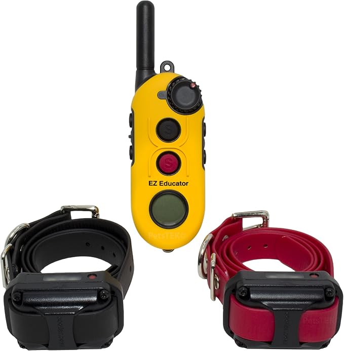Educator EZ-902 E Collar for Dog Training with Remote - 1/2 Mile Range, Waterproof, 256 Blunt Stimulation Levels, Tone or Vibration Mode, Night Light for Small, Medium & Large Dogs (2 Dogs)
