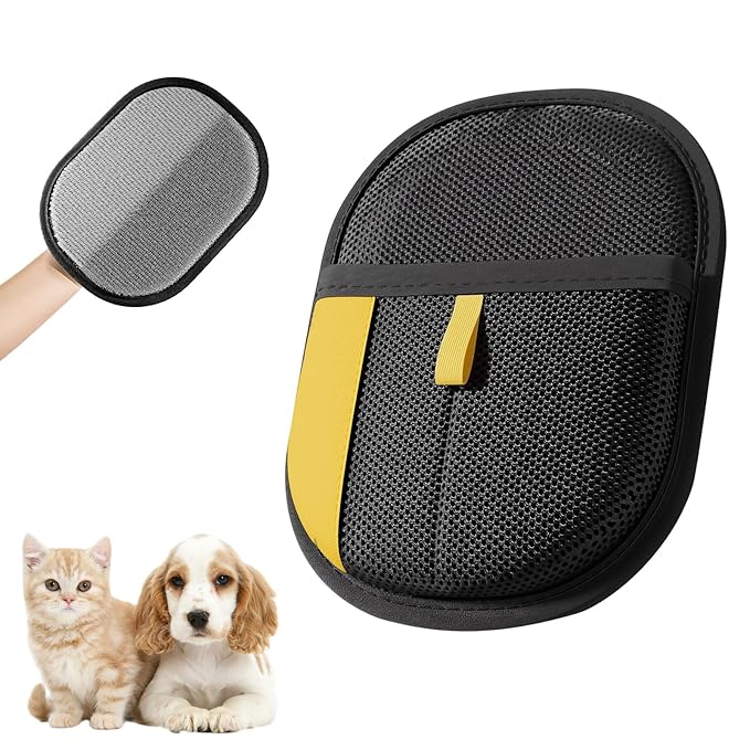 Pet Hair Remover Gloves, 2025 Upgrade Reusable Electrostatic Glove for Cat & Dog Hair Remover Mitt for Couch Furniture Carpet Car Seat Pet Grooming Gloves (1)