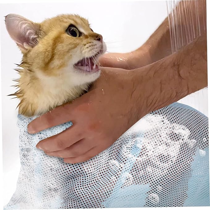 Cat Grooming Bag Muzzle Kitten Bathing Washing Bag Comfortable Net for Cats