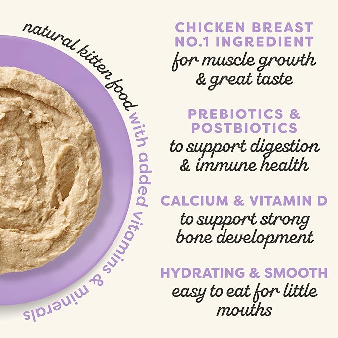 Applaws Kitten Healthy Start Natural Wet Cat Food, Real Protein Wet Food for Cats with No Artificial Additives, Chicken Breast in Pate (12x2.47oz Cans)
