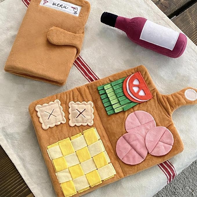 Dog Sniffing Food Puzzle Toy for Pet Plush Book Snuffle Soft Teething Cute Dog Entertainment Supply Accessory