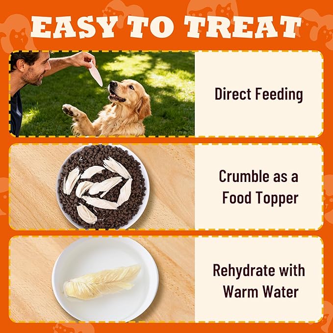 Freeze Dried Chicken Breast for Dogs & Cats - High-Protein Raw Freeze Dried Dog Treats - Single Ingredient Natural Dry Chicken Breasts for Food Toppers,Training Snacks 6.7oz