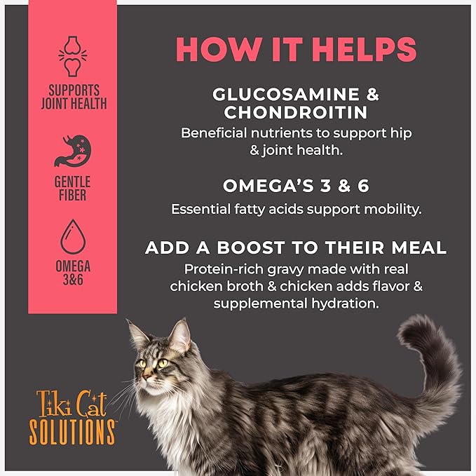 Tiki Cat Solutions Topper, Mobility, Chicken Recipe in Broth, 1.5 oz. Pouch (12 Pack)