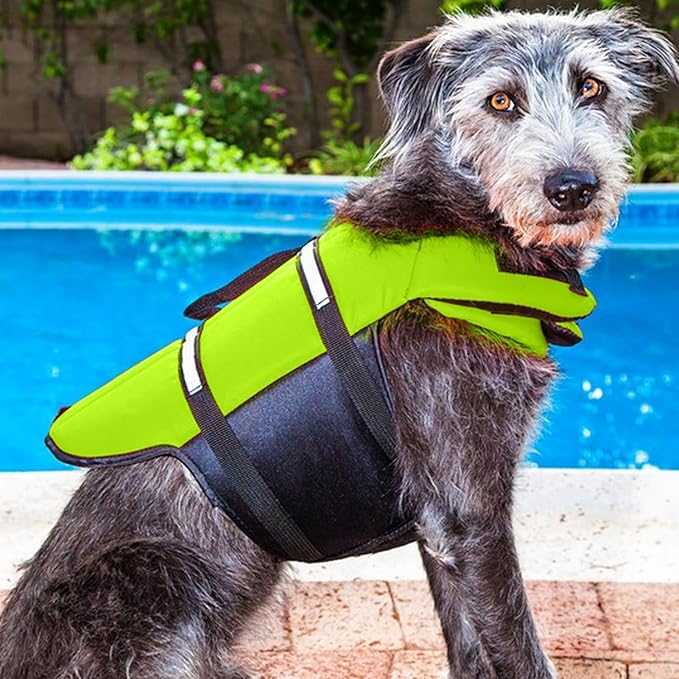 Dog Life Jacket - High Visibility Dog Life Vest, Puppy Rescue Vests, for Swimming & Boating Polyester Pet Supplies for Pool Lake Kayaking Large Small Breeds Puppy Doggy Pool Dock Beach