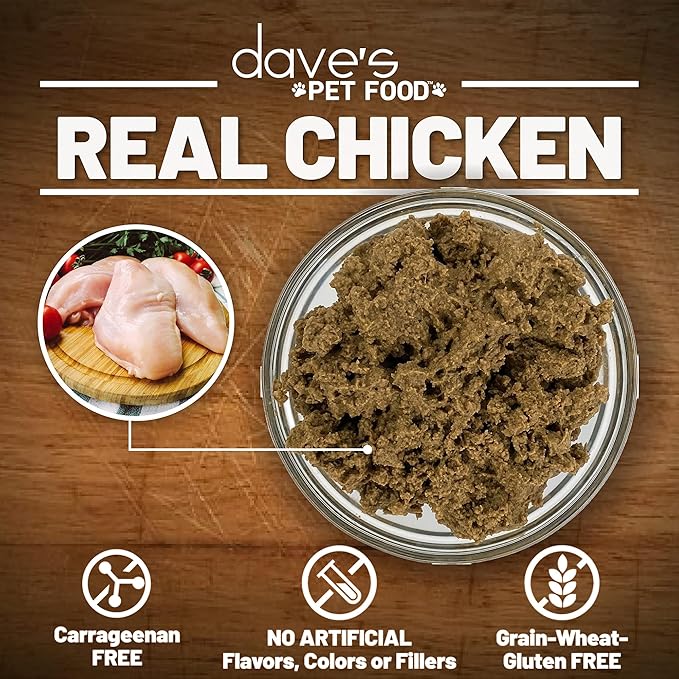 Dave's Pet Food Cat Kidney Support (Chicken & Vegetable Stew) - Low Phosphorus & Low Protein Wet Canned Cat Food for Renal Health - No Prescription Needed - 3 oz (Case of 12)