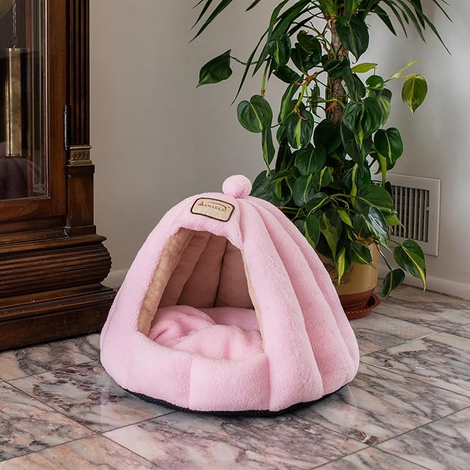 Armarkat Cat Bed Model C95GFS Powder Pink, 18.0" L x 18.0" W x 16.0" Th