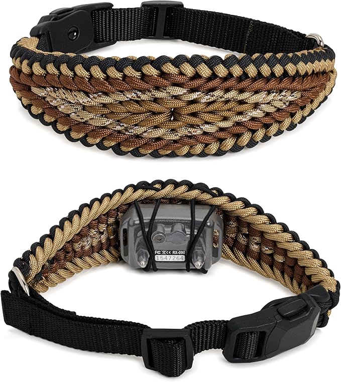 E-Collar Cover - for Medium Dogs with 16-22" Neck Size - Adjustable Nylon Cord, Quick Release Buckle, Heavy Duty Loop Strap Compatible with Dogtra, Educator, SportDog, Garmin, Bousnic, Jugbow (Mojave)
