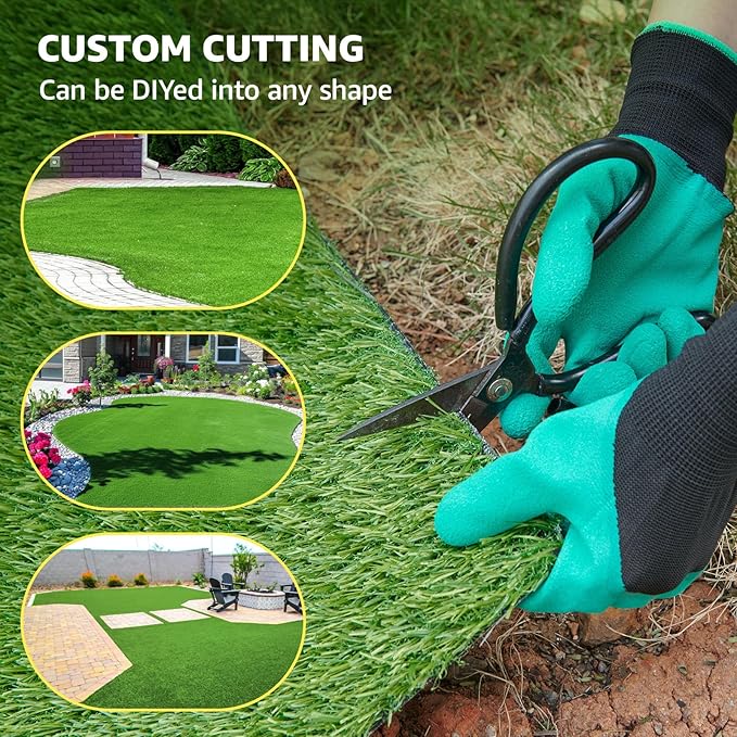 LOOBANI Synthetic Artificial Turf, Artificial Grass for Dog Potty with Drainage Holes, Fake Grass Rug for Garden Landscape Balcony Patio Backyard Decoration, 5 Feet x 8 Feet