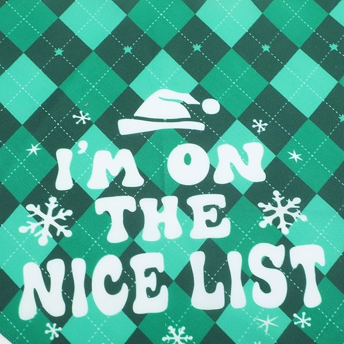 Adjustable Christmas Dog Bandana and Soft Plaid Pet Hat Set, 2pcs Holiday Triangle Scarf for Dogs, Festive Pet Supplies for Christmas Party