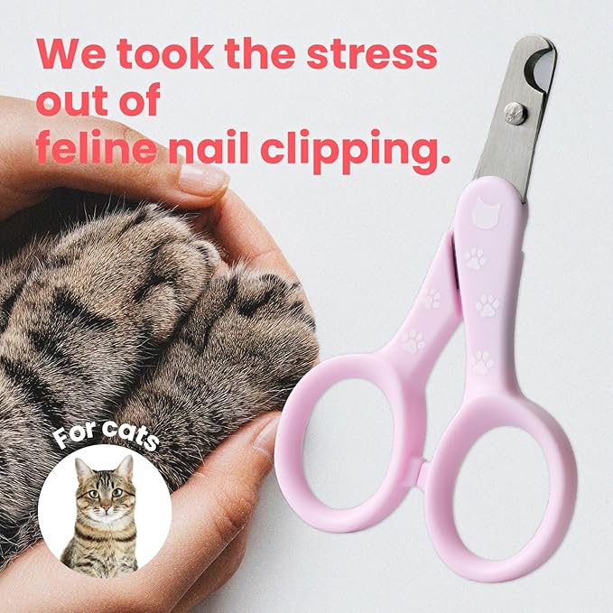 NecoIchi - Purrcision Feline Nail Clipper | Ultra-Sharp Cat Nail Clipper for Safe Trimming | Stainless Steel Blades, Cat Nail Trimmer, Ideal for Indoor Cats (Lilac)