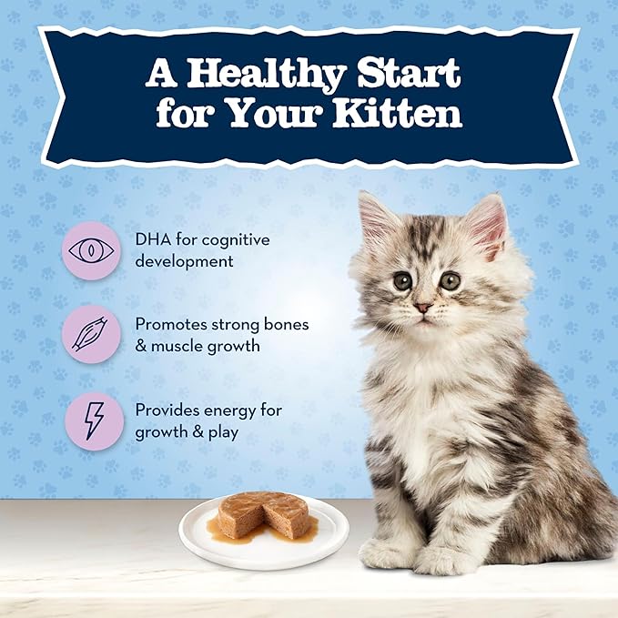 Blue Buffalo Baby Blue Natural Kitten Wet Cat Food, Healthy Growth Formula with DHA, Chicken Recipe Multi-Pack, 3-oz Cans (24 Count)