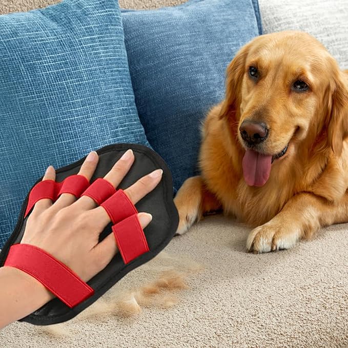 Pet Hair Remover Glove - Electrostatic Five-Finger Dog Cat Lint Mitt Tool | Dog Hair Remover Glove | for Laundry Couch Carpet Car Seat Clothing Bed Sofa