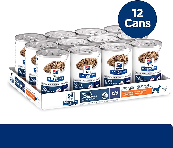 Hill's Prescription Diet z/d Skin/Food Sensitivities Hydrolyzed Wet Dog Food, Veterinary Diet, 13 oz. Cans, 12-Pack