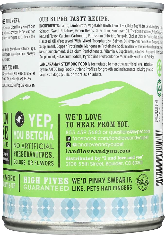 I and Love and You Lamb Stew Canned Dog Food, 13 OZ