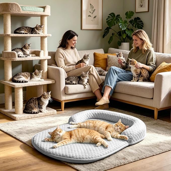Cooling Pad Dog, Breathable Sleeping Rug, 25.59x19.69x4.72 Inch Soft Self Pet Mat, Comfort Aid with Crate Style, Compact Supply with Sofa Use, Accessories for Small Medium Large Dogs Kitten and Kennel