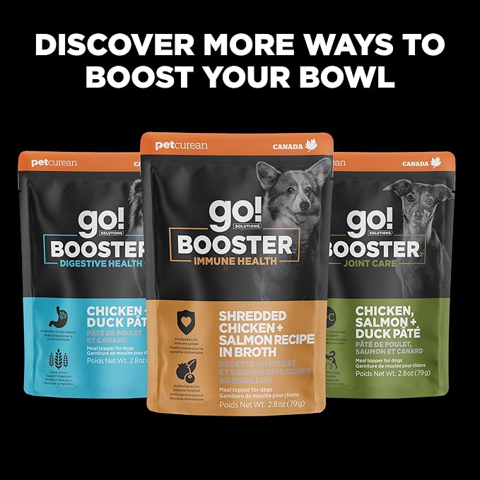Go! Solutions Tranquility Minced Chicken with Gravy Topper for Dry Food with Broth, Healthy Wet Dog Treat to Support a Happy Mood, for Puppies, Adults, & Seniors, 2.8 oz Pouch (12 Pack)